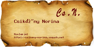 Csikány Norina névjegykártya